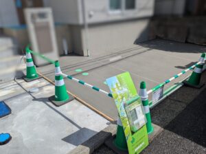 駐車場は5～7日の養生期間が必要です
