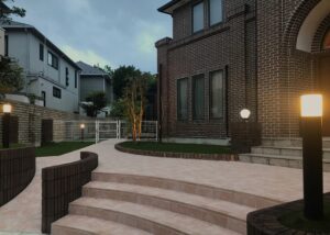 エクステリアのデザインで、ライトアップを加えるとさらに素敵に